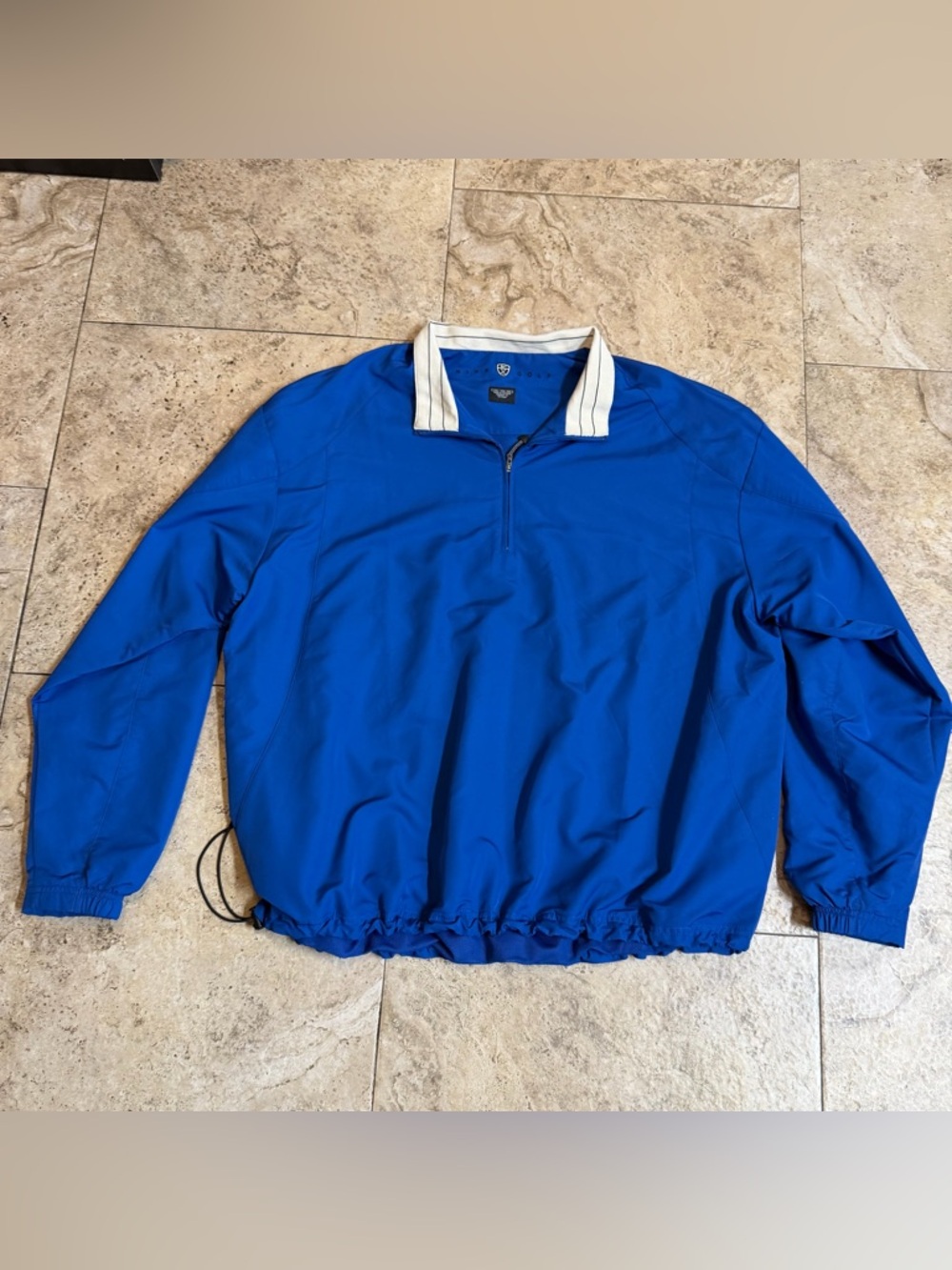 VTG Nike Golf 1/4 Zip Windbreaker Jacket Blue Mens 2XL Pullover Lined